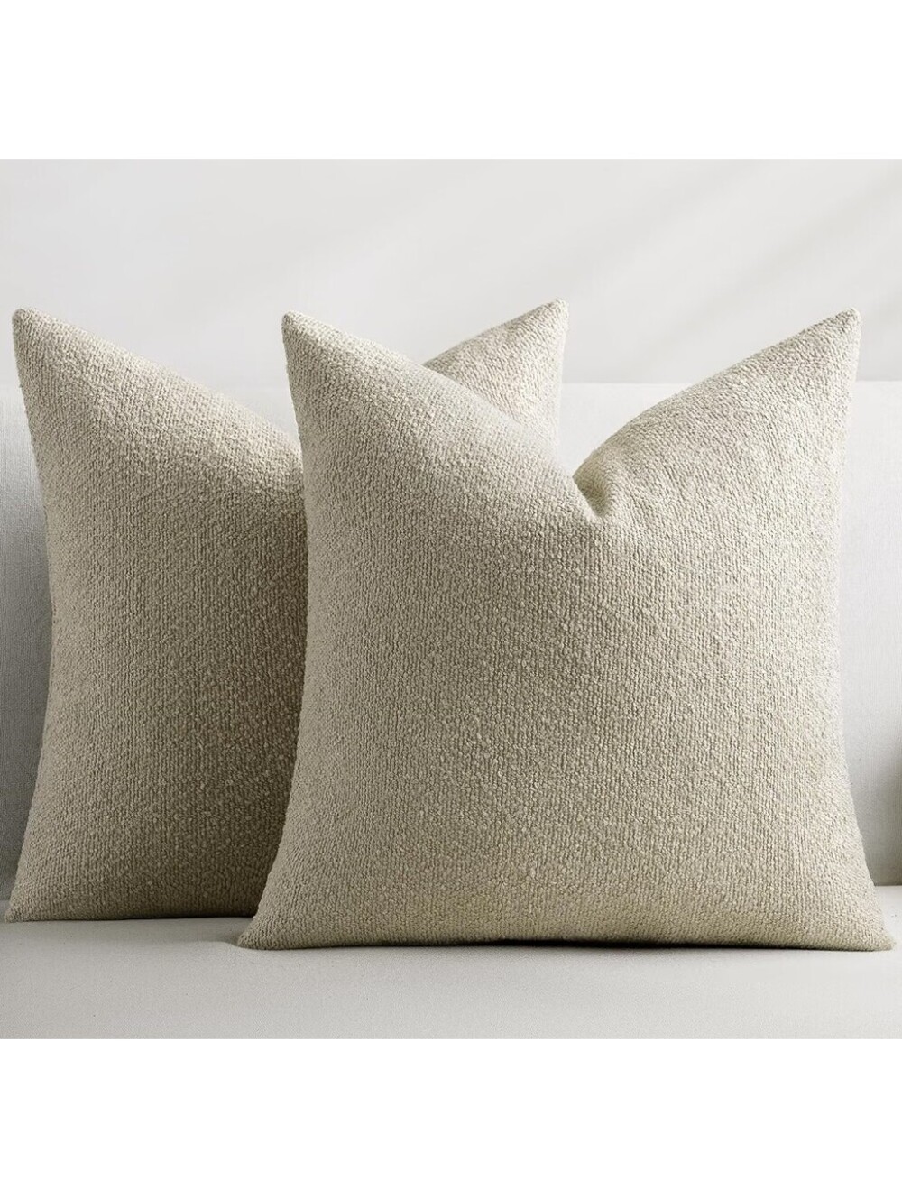 Grasimosy Textured Throw Pillow Cover Beige 2pk 20"x20"